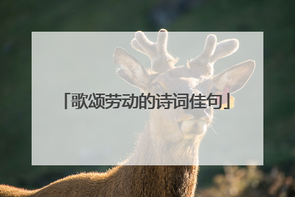 歌颂劳动的诗词佳句