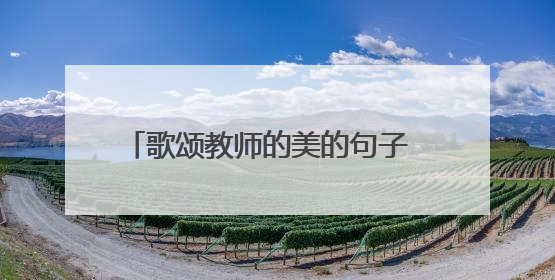 歌颂教师的美的句子 赞美老师的优美句子