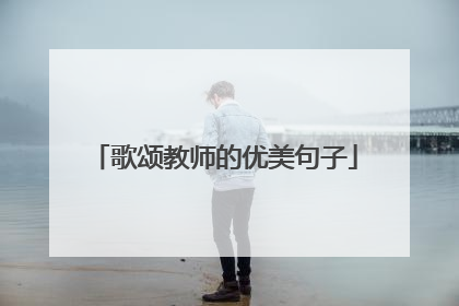 歌颂教师的优美句子