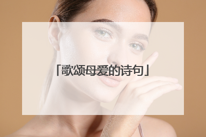 歌颂母爱的诗句