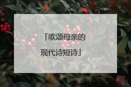 歌颂母亲的现代诗短诗