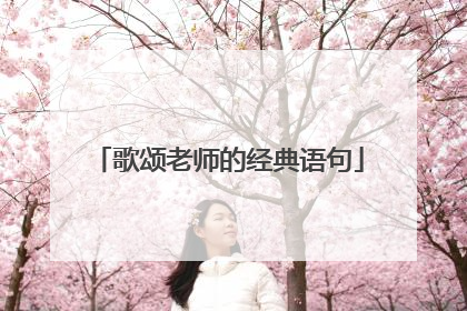 歌颂老师的经典语句