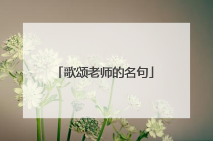 歌颂老师的名句