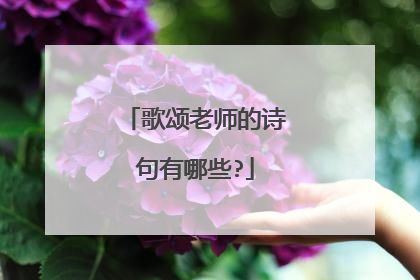 歌颂老师的诗句有哪些?