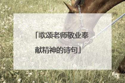 歌颂老师敬业奉献精神的诗句