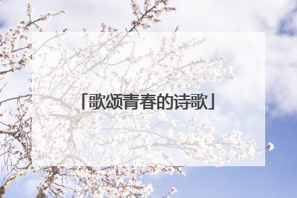 歌颂青春的诗歌