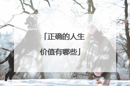 正确的人生价值有哪些