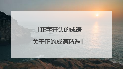 正字开头的成语 关于正的成语精选