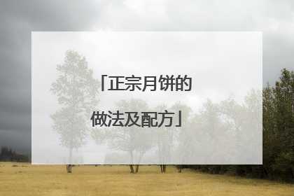 正宗月饼的做法及配方