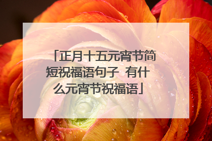 正月十五元宵节简短祝福语句子 有什么元宵节祝福语