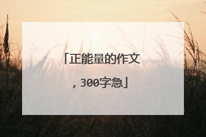 正能量的作文,300字急