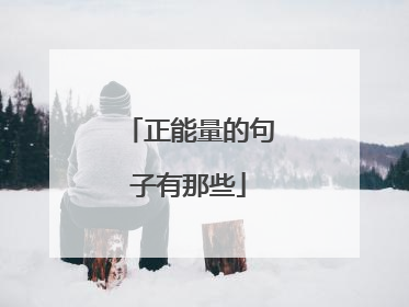 正能量的句子有那些