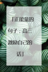 正能量的句子:高三激励自己的话