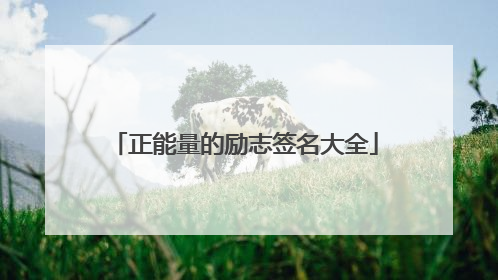 正能量的励志签名大全