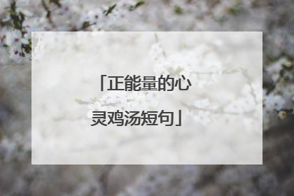 正能量的心灵鸡汤短句