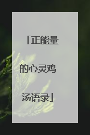 正能量的心灵鸡汤语录