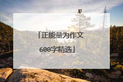 正能量为作文600字精选