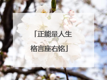 正能量人生格言座右铭