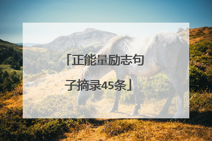 正能量励志句子摘录45条