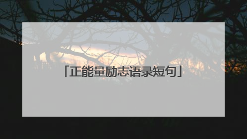 正能量励志语录短句