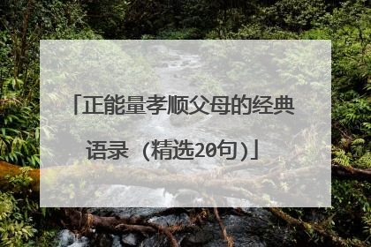 正能量孝顺父母的经典语录 (精选20句)
