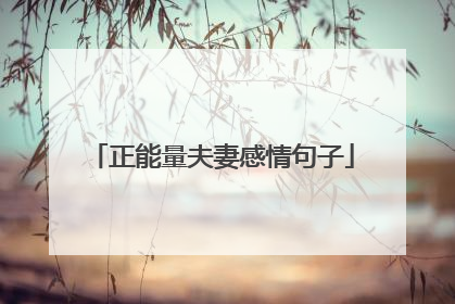 正能量夫妻感情句子