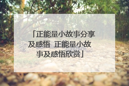 正能量小故事分享及感悟 正能量小故事及感悟欣赏