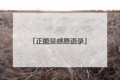 正能量感恩语录