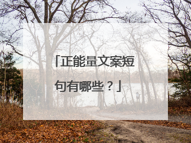 正能量文案短句有哪些?
