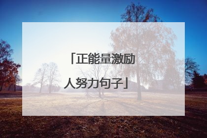 正能量激励人努力句子