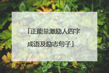 正能量激励人四字成语及励志句子