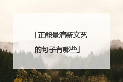 正能量清新文艺的句子有哪些