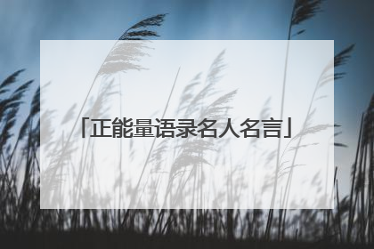 正能量语录名人名言