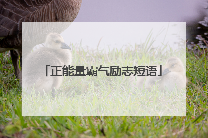 正能量霸气励志短语