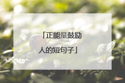 正能量鼓励人的短句子