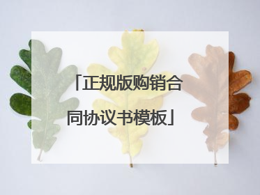 正规版购销合同协议书模板