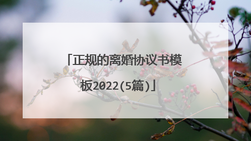 正规的离婚协议书模板2022(5篇)