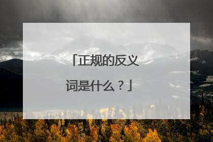 正规的反义词是什么？