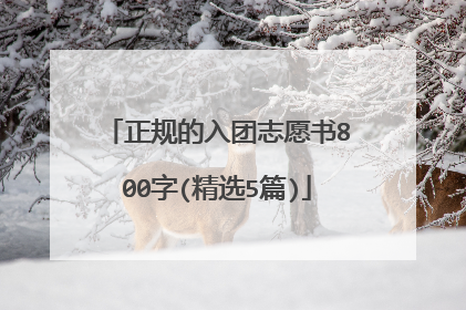 正规的入团志愿书800字(精选5篇)
