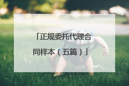 正规委托代理合同样本(五篇)