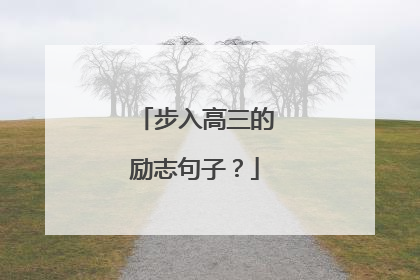 步入高三的励志句子?