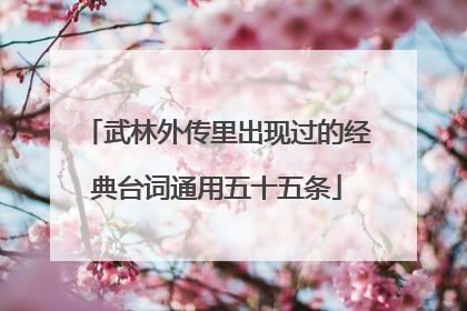 武林外传里出现过的经典台词通用五十五条