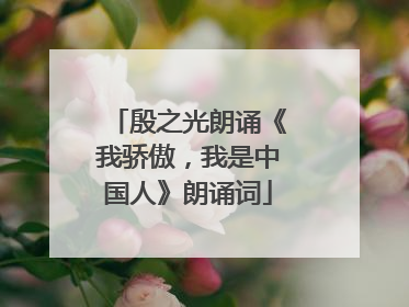 殷之光朗诵《我骄傲，我是中国人》朗诵词