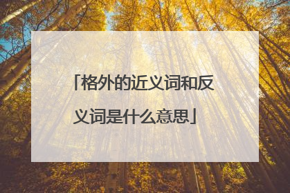格外的近义词和反义词是什么意思
