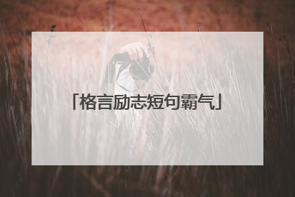 格言励志短句霸气