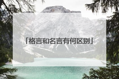 格言和名言有何区别