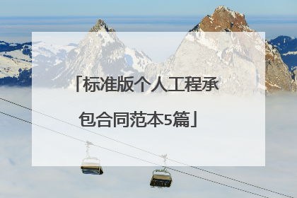 标准版个人工程承包合同范本5篇