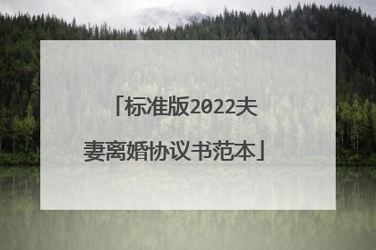标准版2022夫妻离婚协议书范本