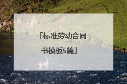标准劳动合同书模板5篇