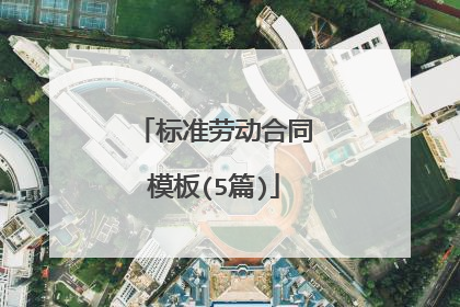 标准劳动合同模板(5篇)